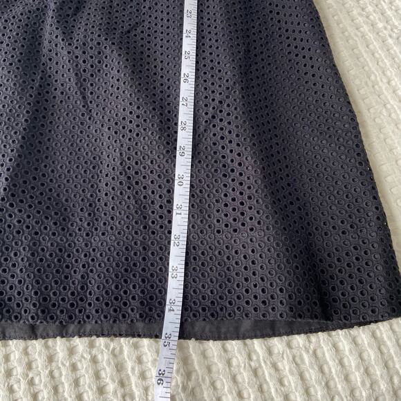 J. Crew Black Eyelet A line Dress Women's size 2 - Picture 9 of 10